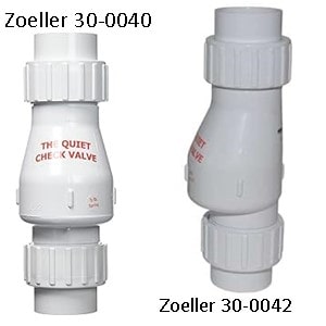 Pictured is the Zoeller 30-0040 1-1/2 inch and Zoeller 30-0042 2 inch solvent weld